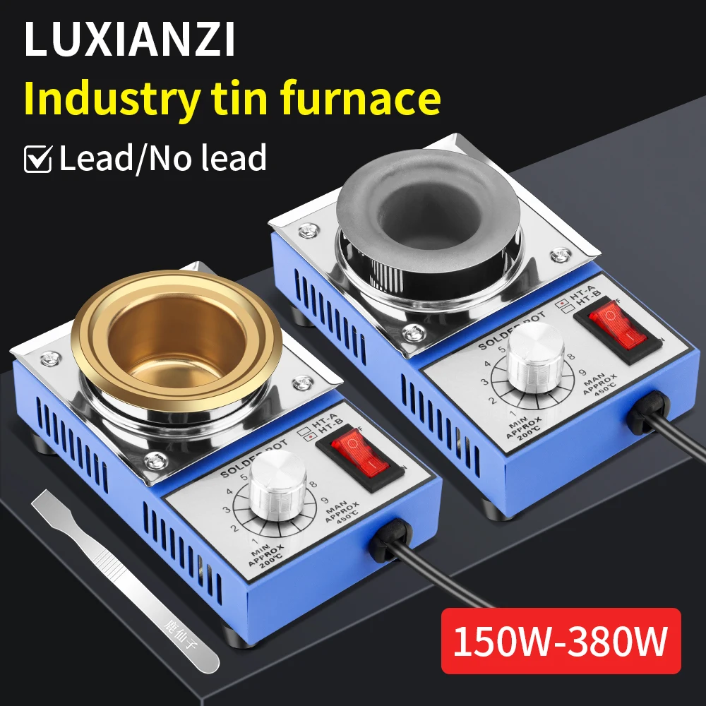 LUXIANZI Lead Free Tin Melting Furnace Adjustable Temperature 200~450℃ Welding Desoldering Bath Tool 150-380W Solder Stove Pot