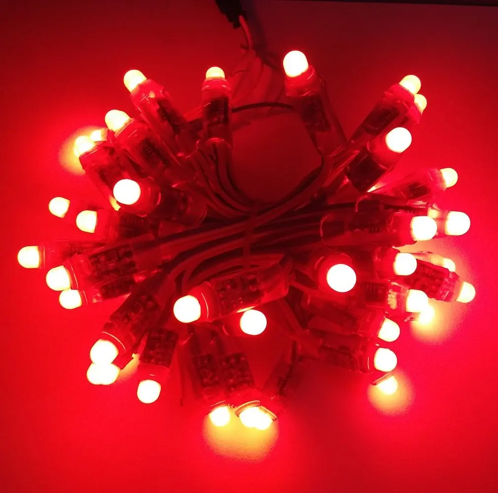 50pcs 12mm WS2811 Full Color LED Pixel Light Module DC 5V IP68 Waterproof RGB Color 2811 1903 IC Digital LED Christmas Light