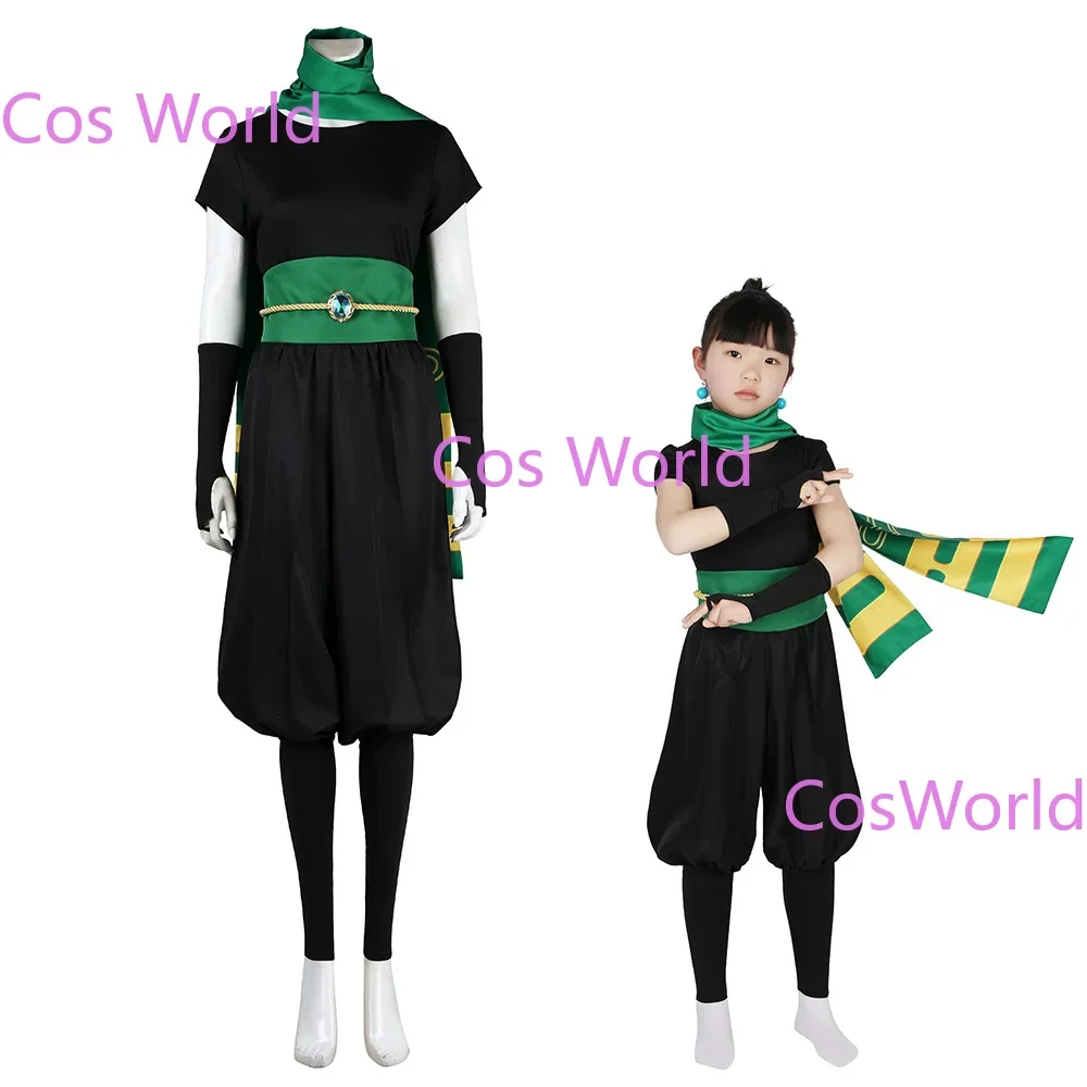 Princess Peach Toadstool  Cosplay Costume Ninja Black Uniform Green Scarf Gloves Earrings Belts Anime Halloween Party Adult Kid