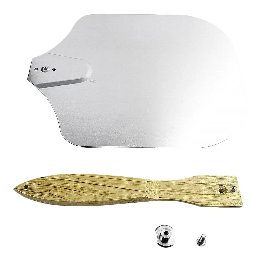 

1pc Wooden Handle Aluminum Pizza Shovel Silver Foldable Baking Spatula For Cake Pie Kitchen Tool Pizza Transfer Shovel Kitchen