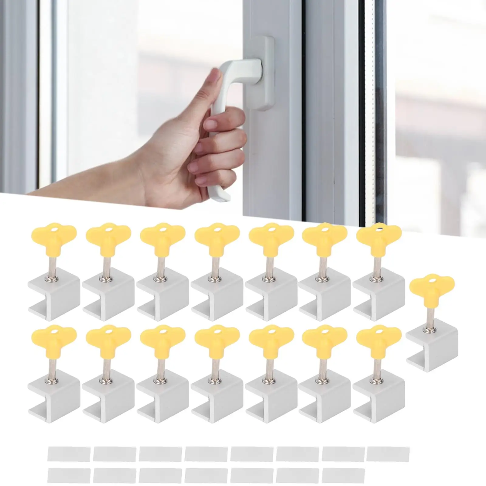 15Pcs Door Window Lock Sliding Sash Stopper Aluminum Alloy Security latches for latches Protection Lock Bedroom Patio