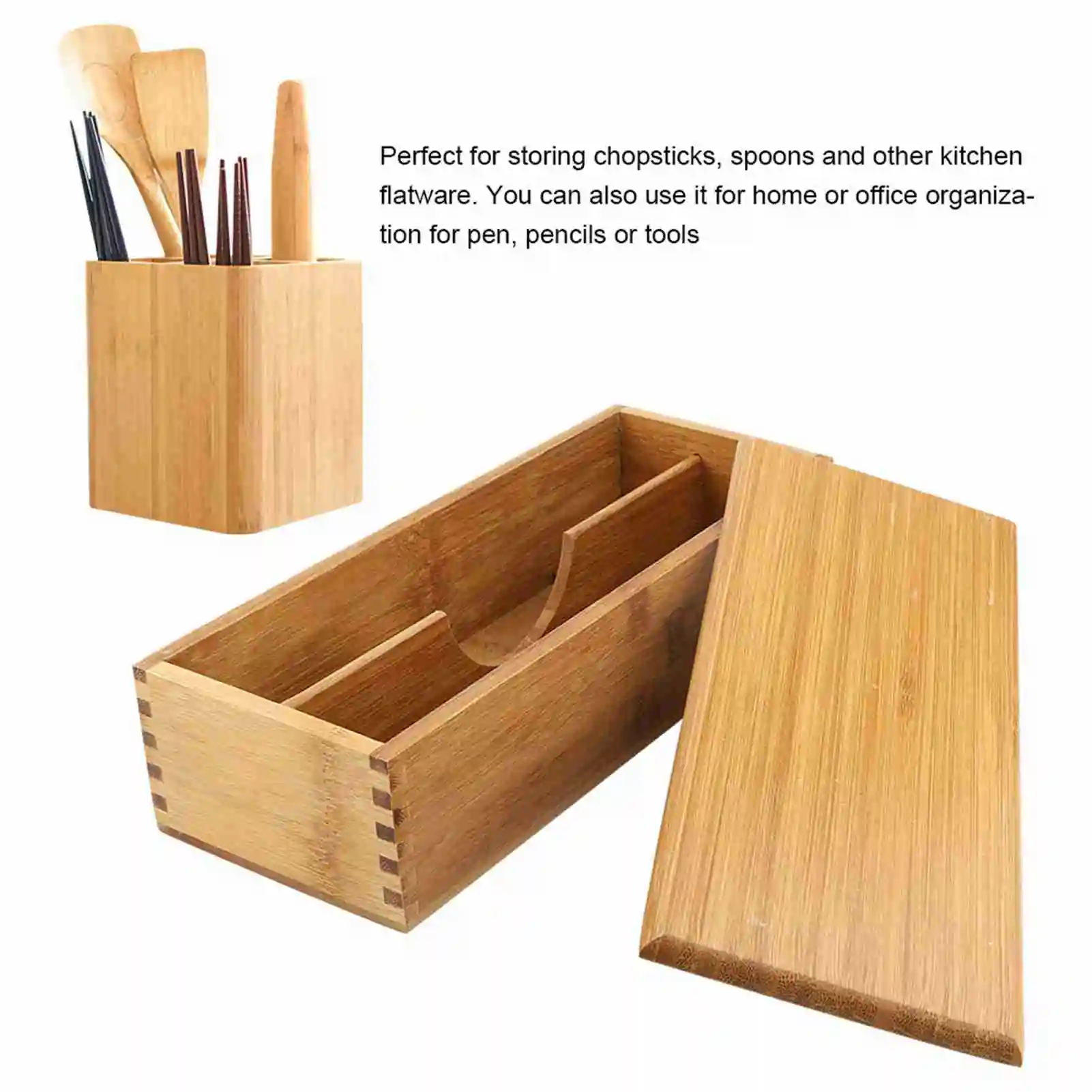 

Chopsticks Bamboo Box, 27*11*6.6cm Japanese Chopsticks Box Tableware Spoon Cage Bamboo Storage Box Container