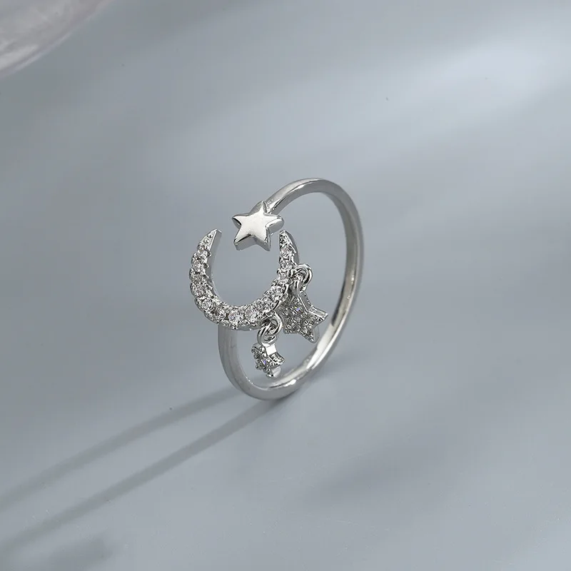 VENTFILLE 925 sterling zilveren maan kwastje opening vrouwelijke mode ins ring dropship groothandel