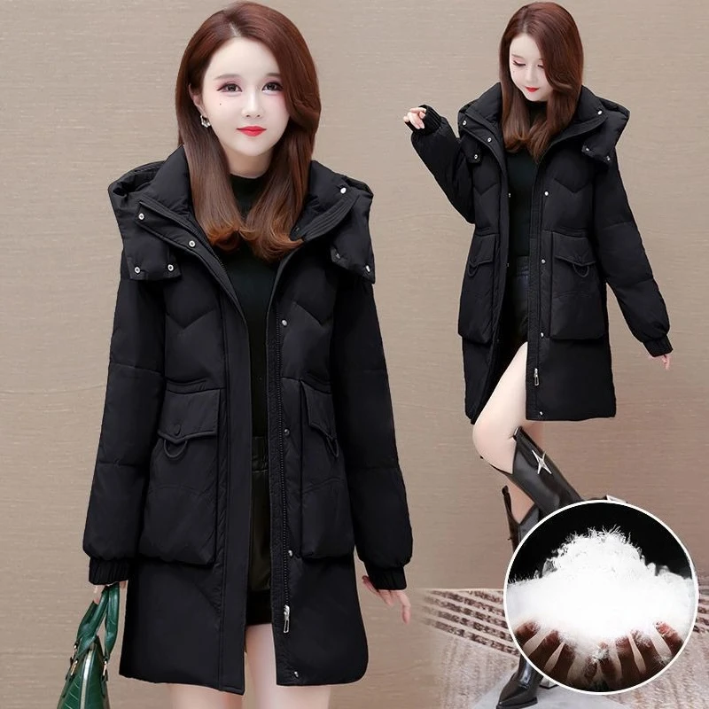 High-end Women's Soil Warm Down Jacket Loose Winter New Fashion Foreign Style Duck Down Casual Large Size Jacket Thickened Coat