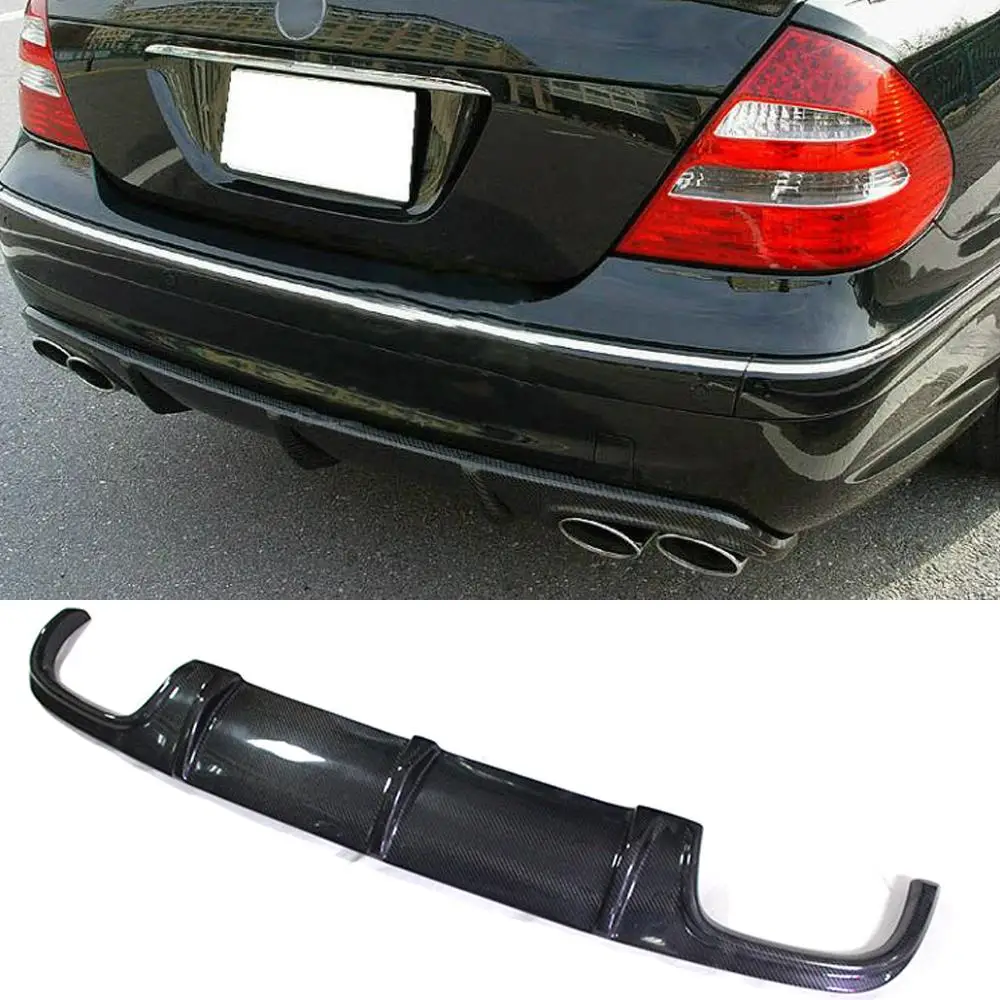 Carbon Fiber Racing Rear Bumper Diffuser Lip Spoiler for Mercedes Benz E-Class W211 E55 E63 AMG Sedan 4-Door 2002 - 2006