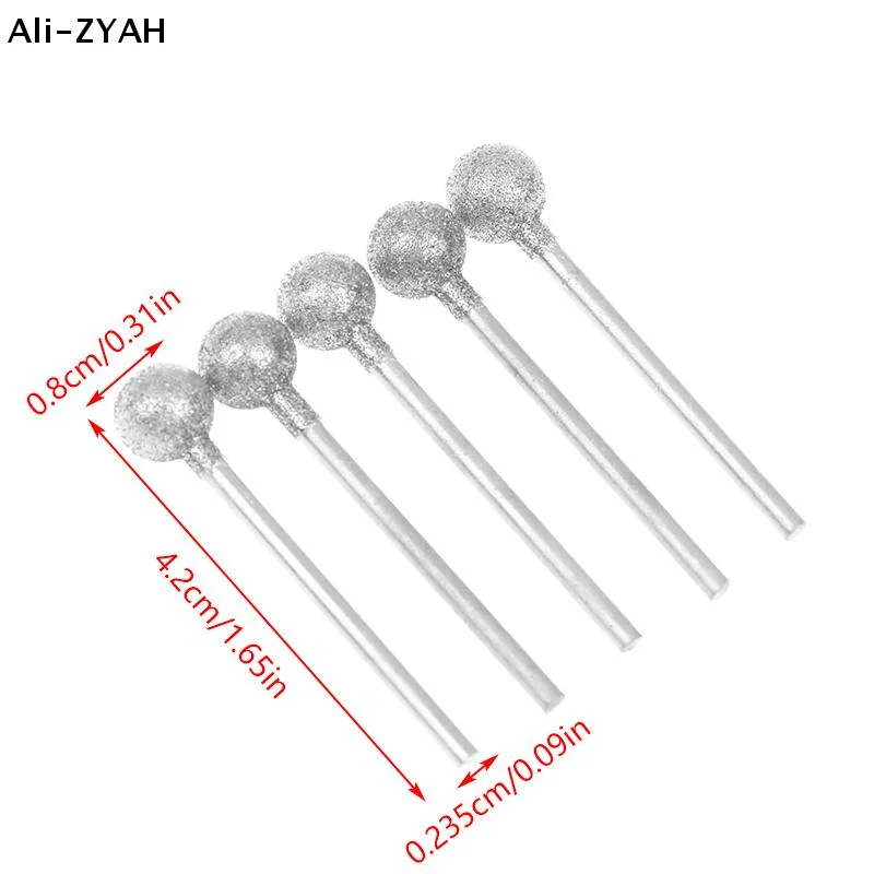 

Набор из 5 алмазных круглых фрез (шлифовальных головок) 0.5-8 мм с хвостовиком 2.35 мм для электрических шлифовальных машин, для резьбы и гравировки, модель 2025