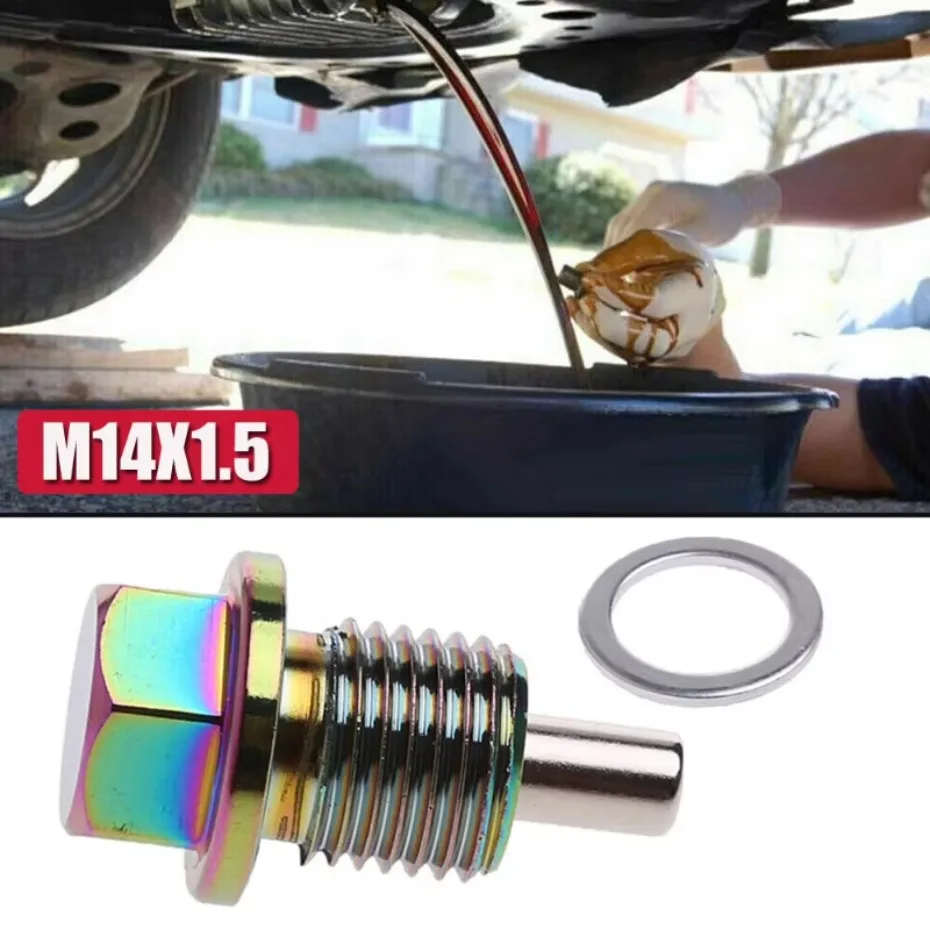 M14x1.5 Car Engine Magnetic Oil Drain Plug Screw Nut Bolt Sump Nut Accessories