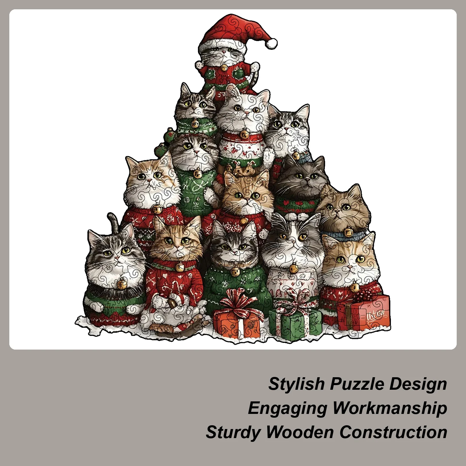 

Jigsaw Puzzles Decorative Animal Cat Design 194-piece Animal Cat Design Puzzles For Adults For Men Women Boys Girls Youth Teens