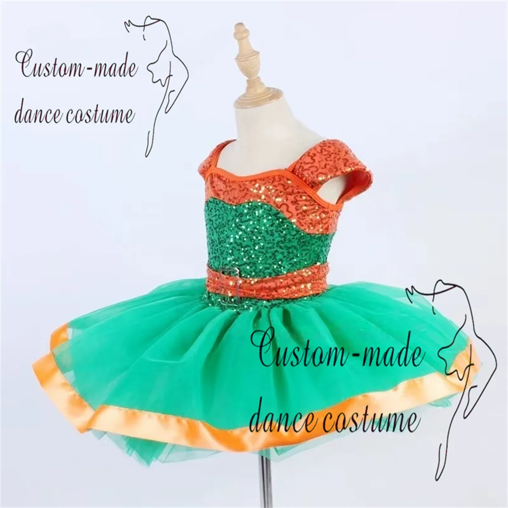 

Детское тюлевое платье для балета и танцев с блестками для больших девочек, костюм для выступлений, сценический костюм