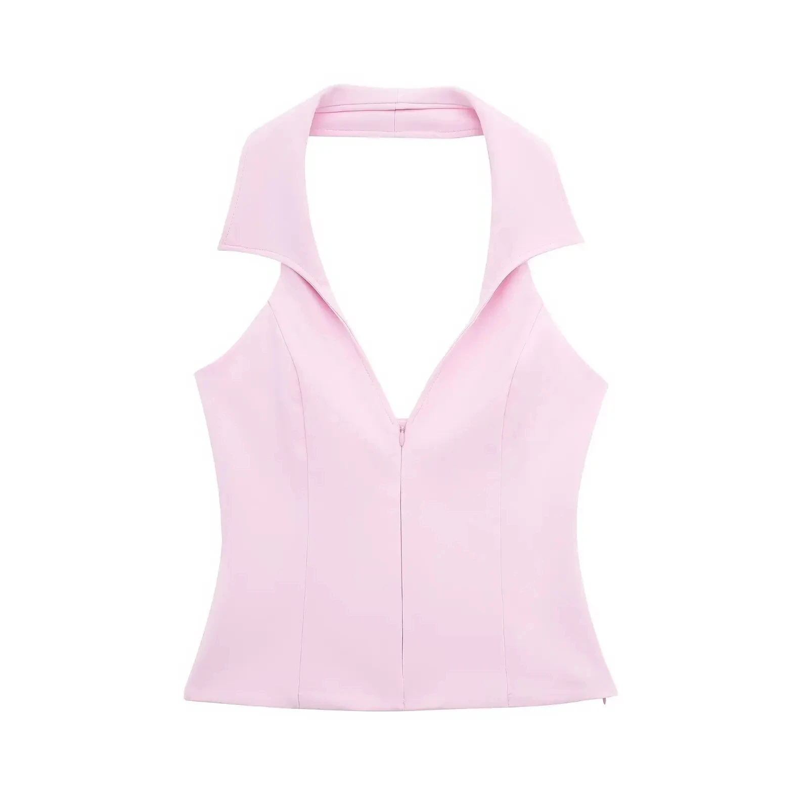 HH 2024 Frauen Sexy Rosa Camis Top Shorts Set Sommer Mode Neckholder Rückenfreies Top + Süße Rosa Kurze Hose dame Anzug – Detail 4
