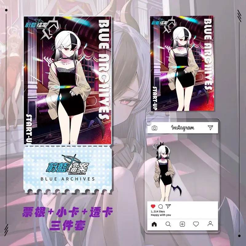 أنيمي الأزرق الأرشيف Onikata Kayoko تأثيري الاكريليك حامل نموذج سطح المكتب الحلي بطاقة صغيرة المفاتيح قلادة بطاقة شفافة