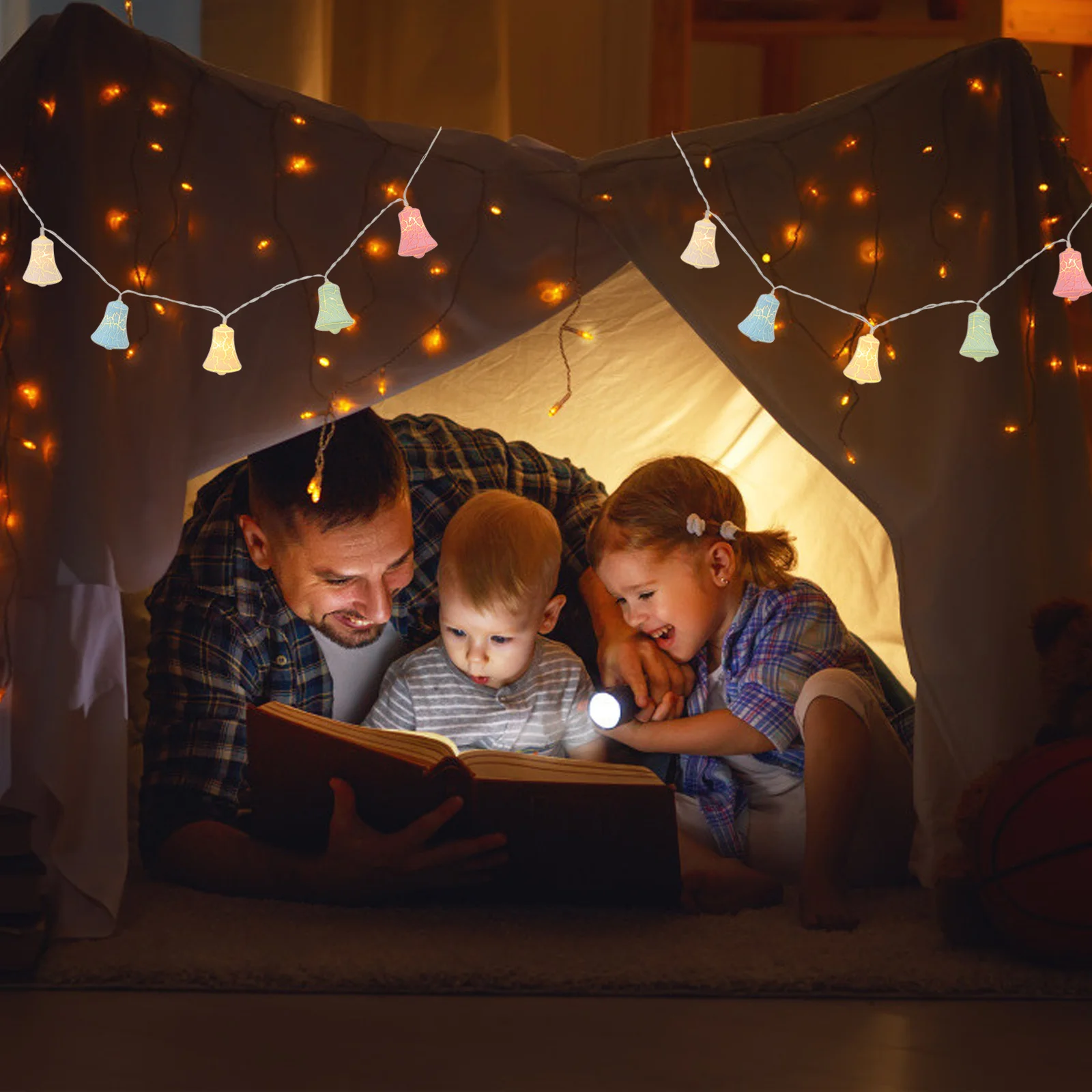 1 مجموعة الكراك نمط جرس سلسلة مصباح الإبداعية LED المشهد ضوء ديكور مهرجان حفلة في الهواء الطلق سلسلة حلية المشهد ضوء ديكور