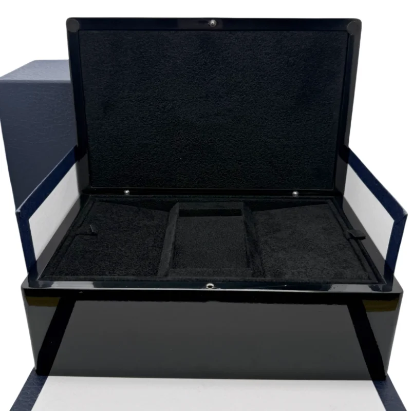 GMOGAR модная прямоугольная черная мужская байковая деревянная коробка для часов с бумажным пакетом подходит для FM NH35 NH36 витрина для хранения часов