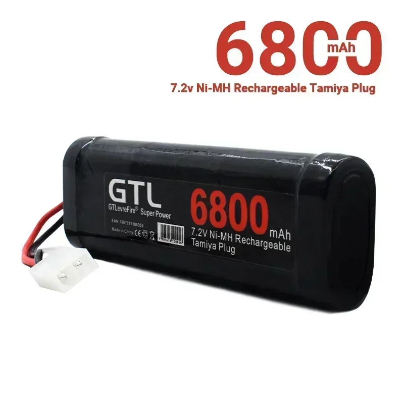 New 7.2V battery 6800mAh NiMH battery pack RCcar truck Bugibot tank ni mhBattery gray dinner power supply,with Tamiya Connectors