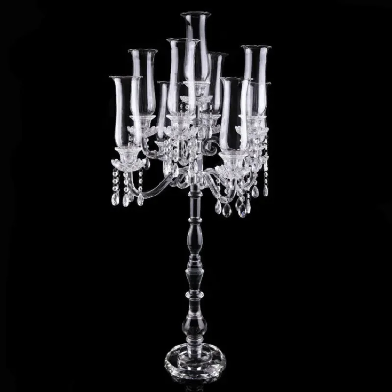 Luxury Crystal Glass Candle Holder European Roman Column Design Elegant Table Centerpiece for Dining Room Wedding Home Decor