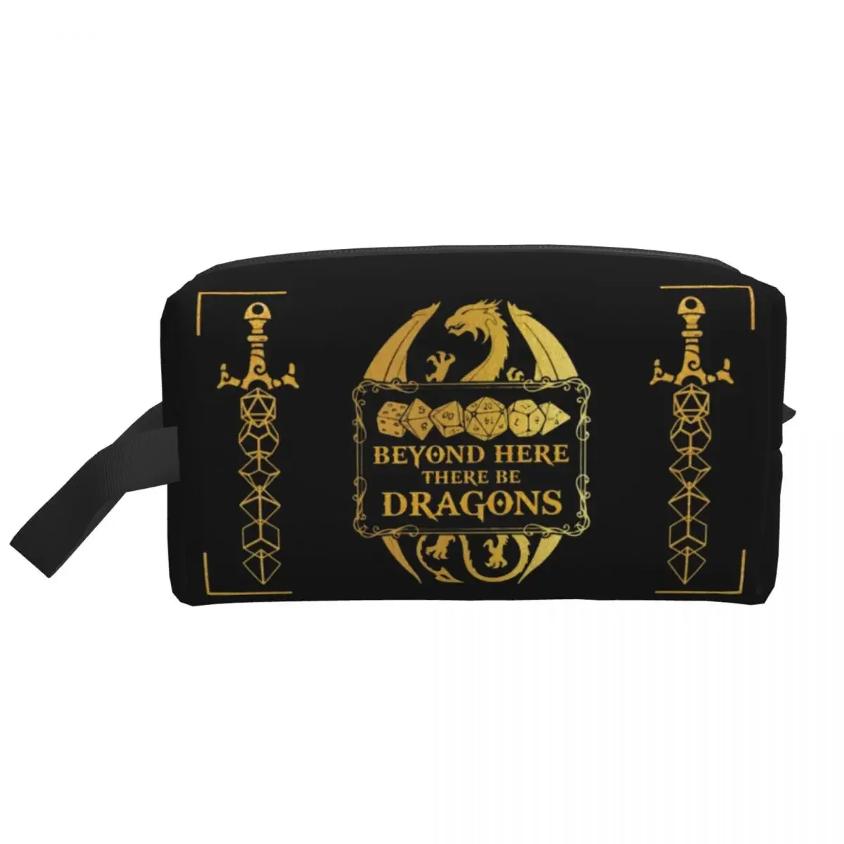 Dnd Game Beyond Here There Be Dragons Makeup Bag Women Travel Cosmetic Organizer Cute Storage Toiletry Bags