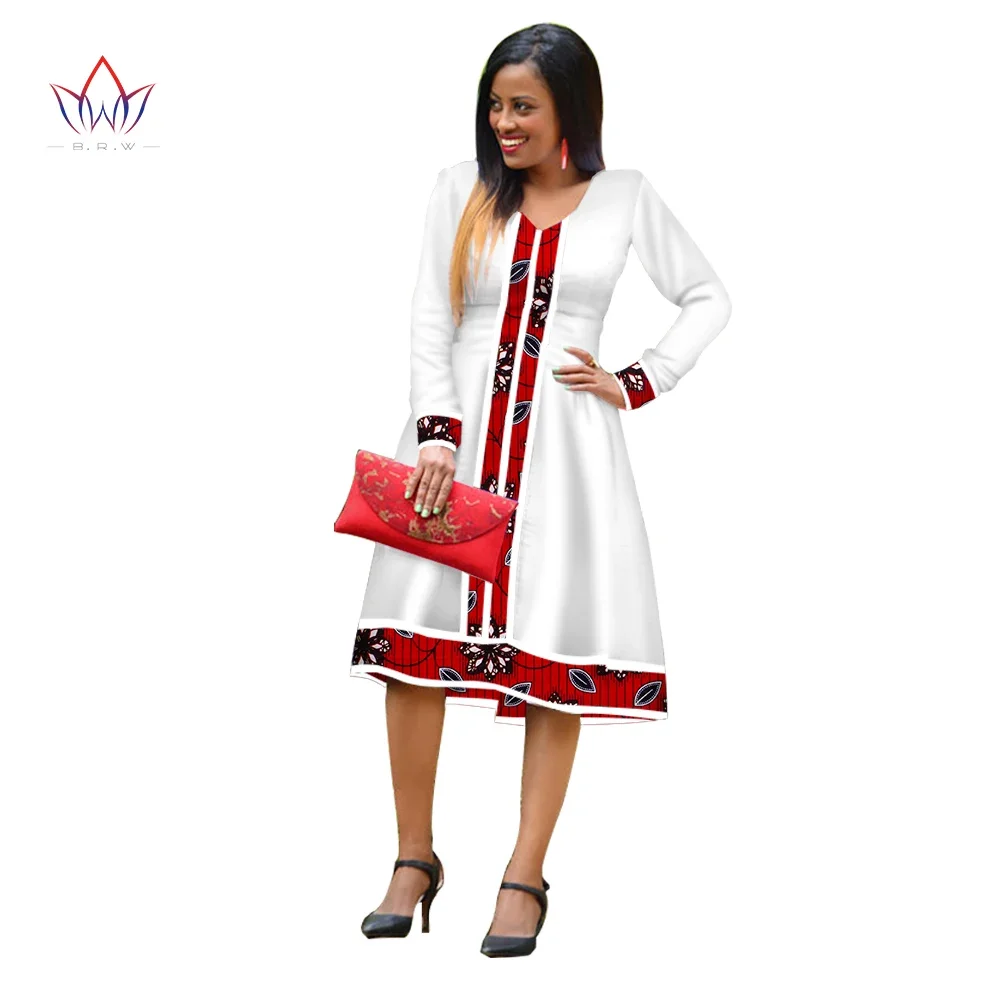 African Maxi Dresses For Women Elegant Cotton Print Traditional Ethiopia Style Outfit Female Long Sleeve Church Robes WY2992