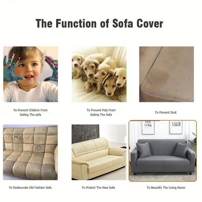 Waterproof Elastic Sofa Cover for Living Room 1/2/3/4 Seater Thick Polar Fleece L-Shaped Corner Sofa Cover Armchair Protector