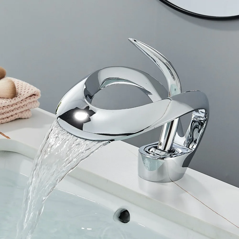 

Chrome Vanity Mixer 1-Hole Lavatory Bathroom Sink Faucet with Single-Handle