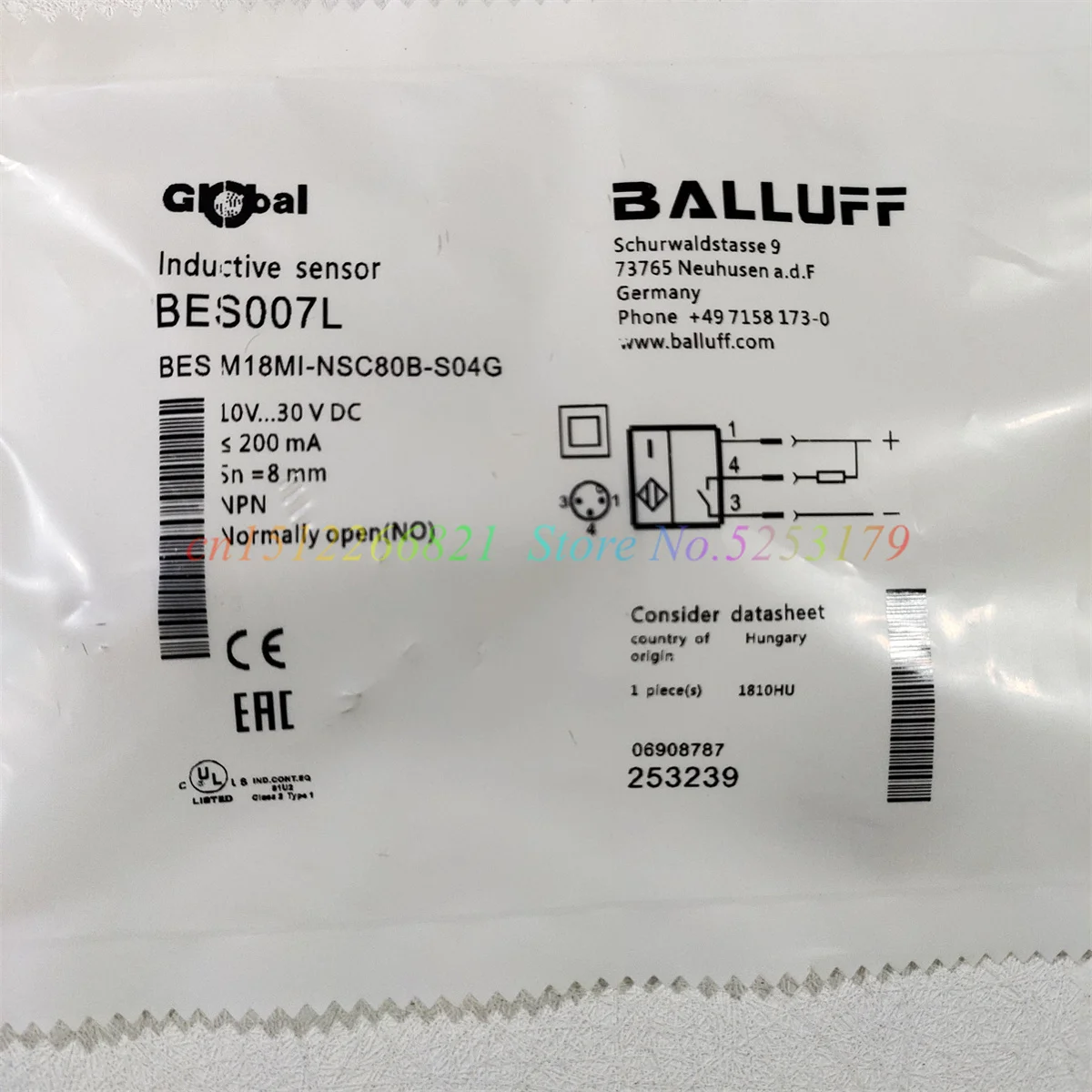 1 шт. BES M18MI-NSC80B-S04G BES M18MI-PSC80B-S04G датчик приближения Balluff, новый, высокое качество