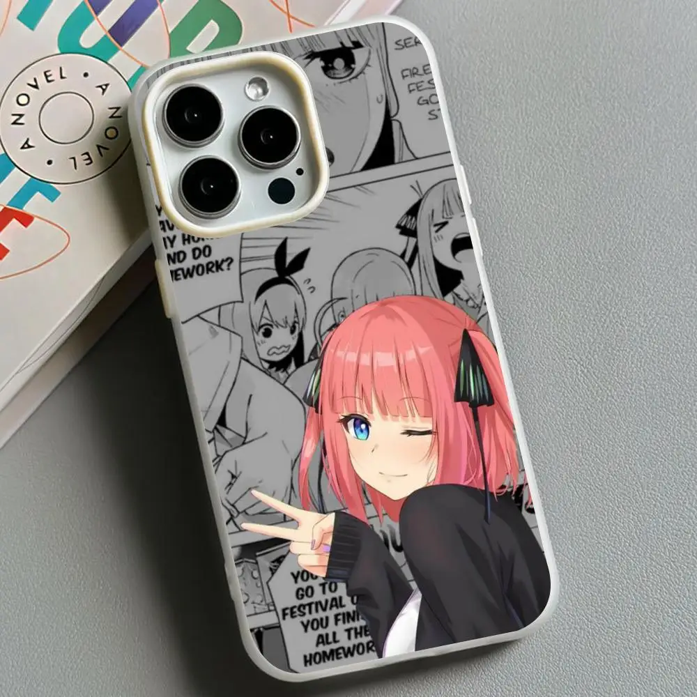 Anime Nakano Nino Phone Case for iPhone 18 17 16 15 14 13 12 11 Air Pro Max Plus Jelly Dual Layer White Cover