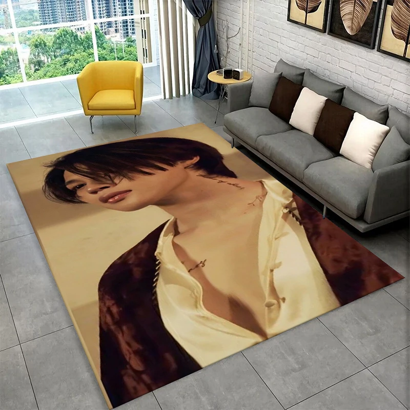 

Ковер K-pop BTS JIMIN для игровой комнаты, спальни, гостиной, дивана, домашнего декора, детский коврик, нескользящий напольный коврик, подарок