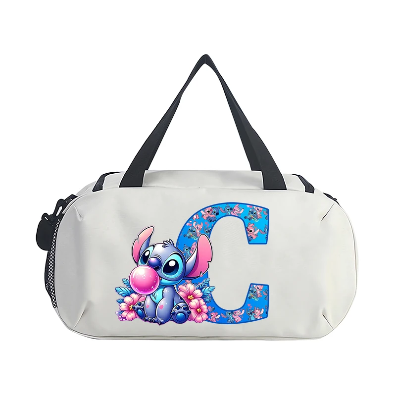 Stitch Disney Cartoon Letter Travel Bag Luggage Bags Anime Outdoor Camping High Capacity Backpack Oxford Cloth Gym Bag New Gifts