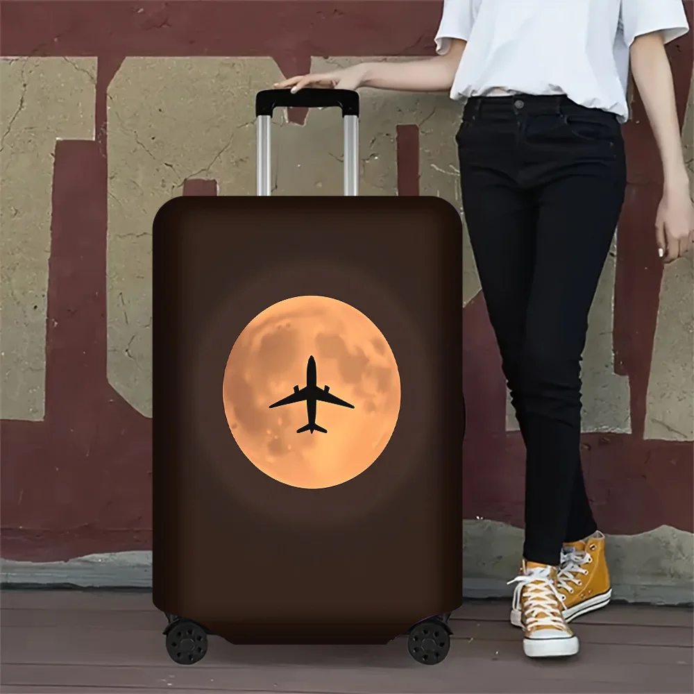 capa-de-bagagem-com-estampa-de-lua-laranja-e-silhueta-de-aviao-1-peca-para-malas-de-18-a-32-polegadas-acessorio-de-viagem-elastico-e-a-prova-de-poeira