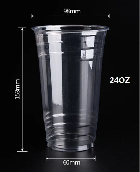 50 Sets 12/16/20/24 OZ Doorzichtige Plastic Bekers Deksels en Rietjes voor Ijskoffie Kopjes Wegwerp Smoothie Cups voor Koude Drank Gratis BPA