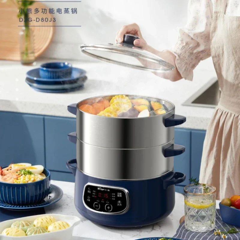 Bear Electric Steamer Multi-function Intelligent Stainless Steel Steam Cooker Electric Cooker Steamer Cooker  Food Steamer