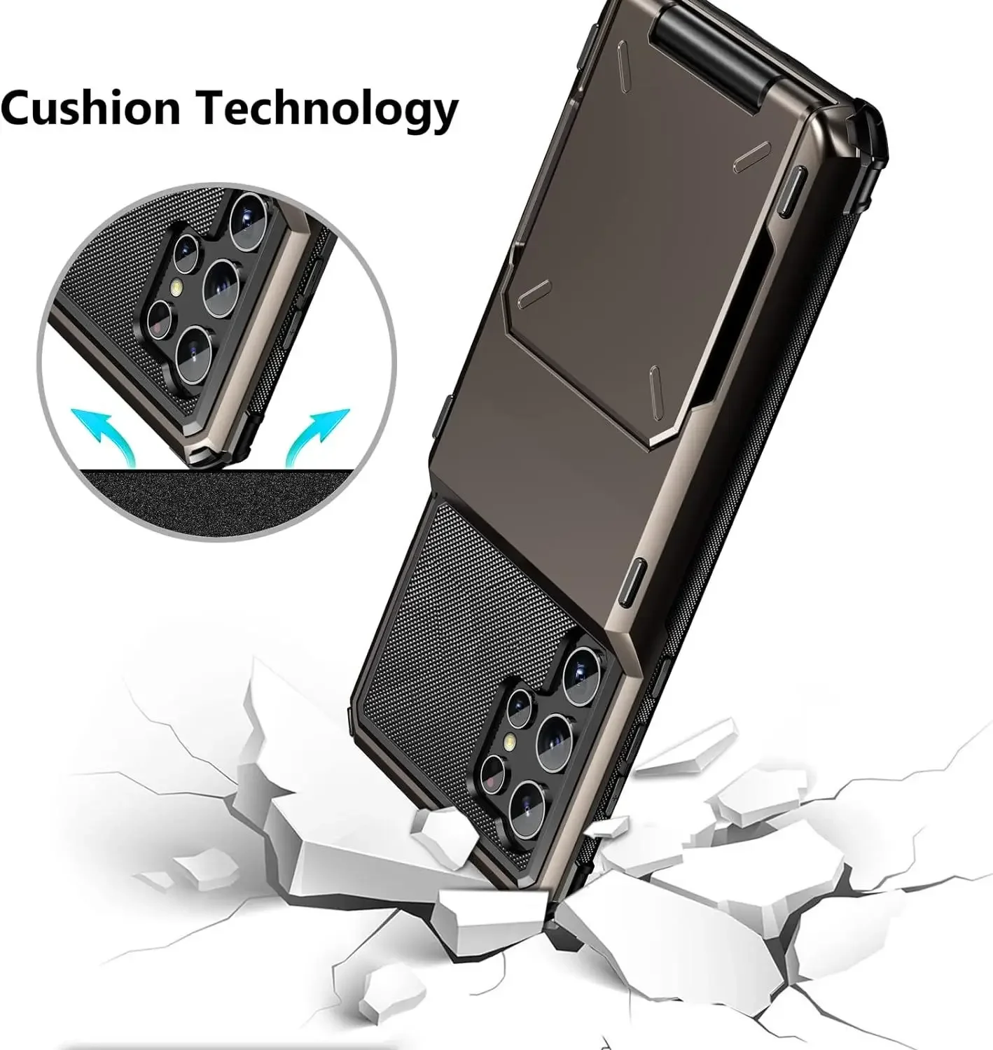 For Samsung Galaxy S25 S24 Ultra S25 S24 Plus S24 FE Wallet Case with Card Holder, Dual Layer Heavy Duty Shockproof Phone Cover