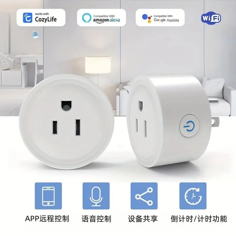 US Standard Smart Wifi Plug 10A Wireless Remote Control Outlet for Smart Home Appliances Works with Alexa And Google Home