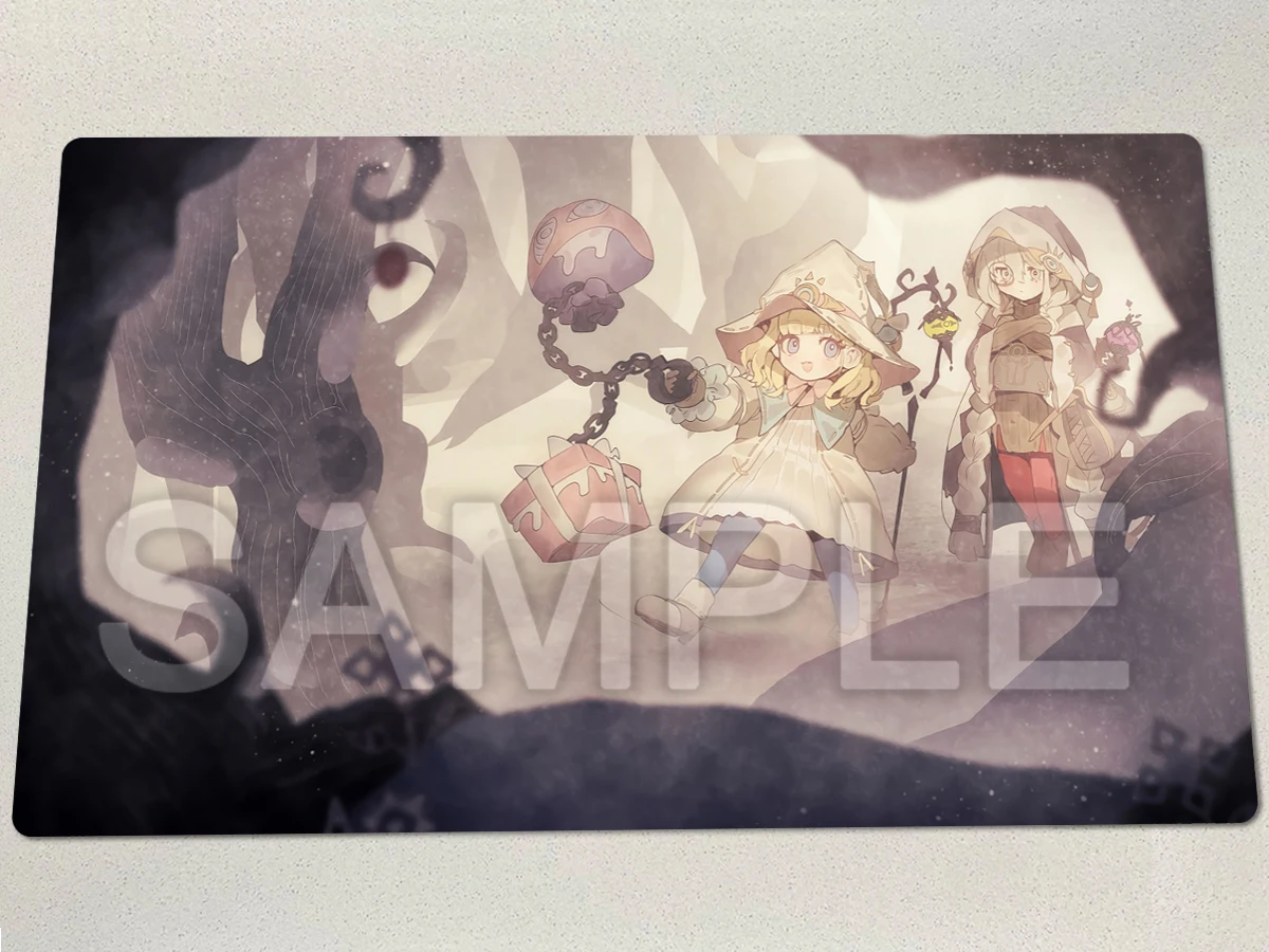 YuGiOh Playmat Asteria & Risette of The White Woods TCG Mat CCG Pad Board Game Trading Card Game Mat Rubber Mousepad Free Bag