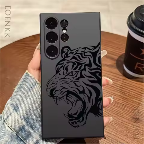 Sketch Tiger Head Print For Samsung Galaxy Note 10 20 Lite Plus Ultra S25 S24 S23 S22 S21 S20 Ultra FE Plus 5G Silicone Cover