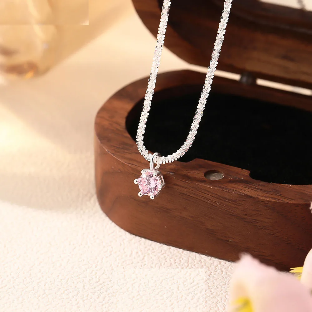 

1CT Sparkling Luxury Moissanite Diamond White Pendant Necklace for Women 925 Sterling Silver High Quality Fine Jewelry Choker