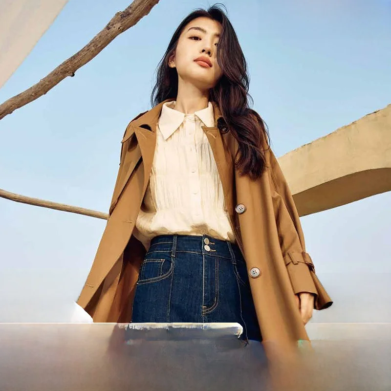 

Translucent Pure Color Square Collar irt Versatile Workwear Brand Women's Faion 2025 New Autumn Top Pleated Casual irt