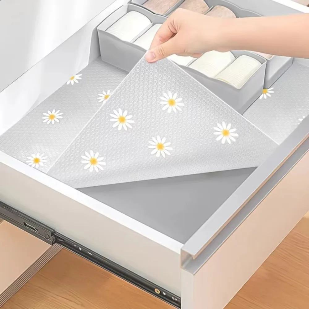 Daisy Drawer Liners Mat EVA Non-Adhesive Table Cover Mat Non-Slip Waterproof Cupboard Mat Kitchen Cabinets Home Organization