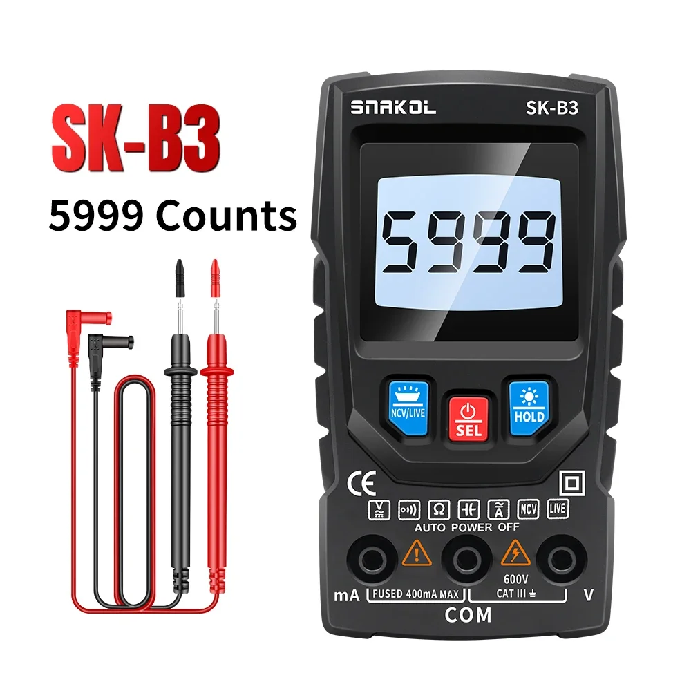 Snakol SK-B3 Smart Multimeter Professional Digital Multimeter AC/DC Voltage Tester Continuity Resistance NCV Current Detector To