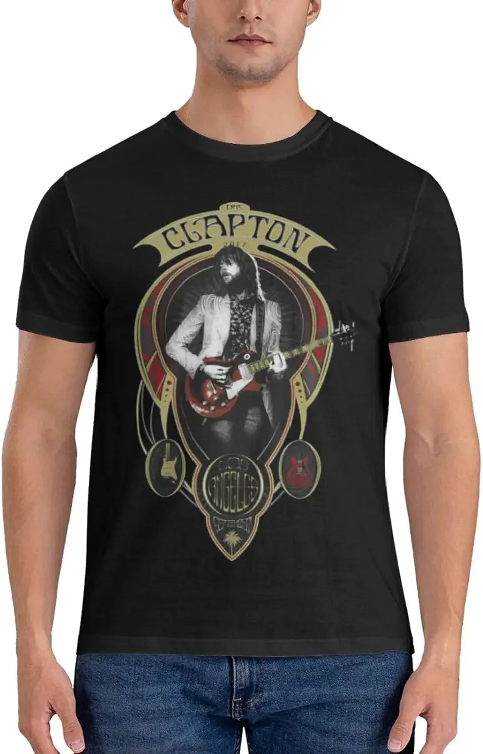 Men's Shirt Crew Tee Summer Cotton Casual Short Sleeves Shirts Tops Black