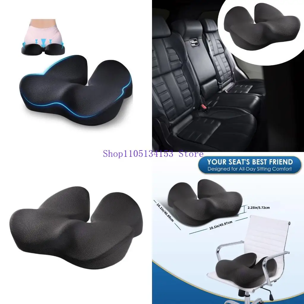 hg89 Contoured Home Office Chair Pad With Airflows Ventilation Ergonomic Lumbar Support Cushion For Prolonged Sitting Comfort