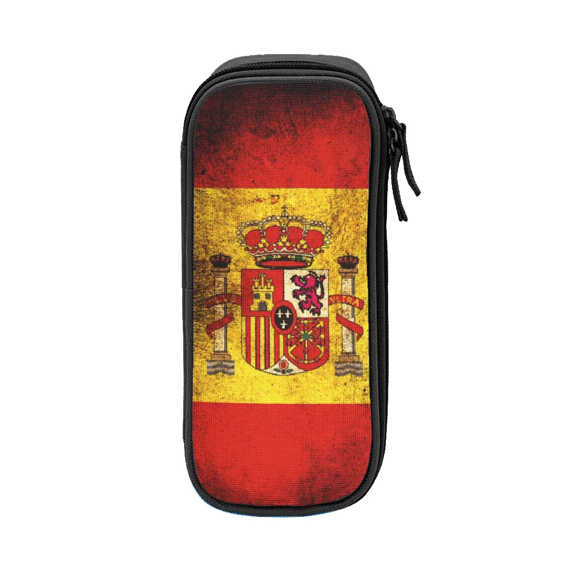 Federmäppchen mit spanischer Flagge, modische Stifttasche für Schüler, große Aufbewahrung, Schüler, Schule, Geschenke, Federmäppchen