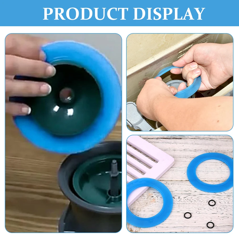 

3 Pcs Fill Seal for Toilet Tank Replacement Kit Blue TPR Materials Leak Proof Seal Gaskets Simple