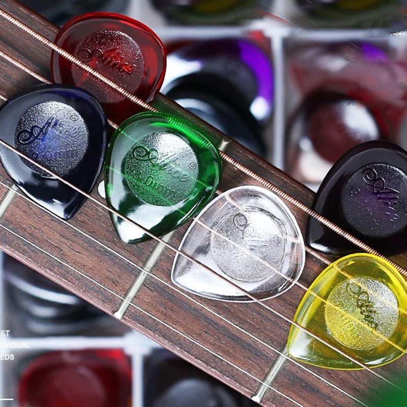 30 stücke Gitarre Paddel mit Box Wasser Tröpfchen Form ABS Plektren 1/2/3mm Elektrische Gitarre Bass Pick gitarre Zubehör TMZ – Detail 1