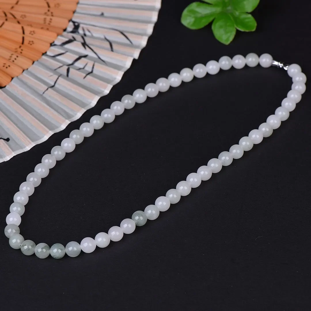 

Natural Golden Jade Tianshan Jade Necklace Fashion Floating Color Round Beads Ladies Jewelry Accessories Mom Girlfriend Gift