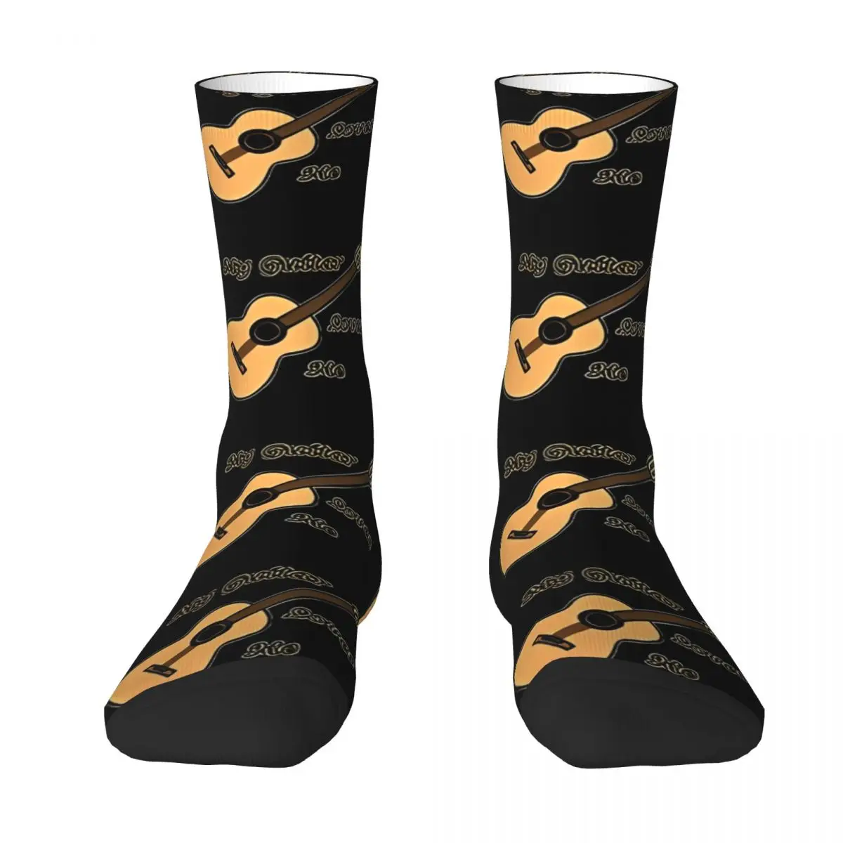 Guitar Socks My Guitar Loves Me Kawaii Stockings Men Soft Outdoor Socks Autumn Design Non Slip Socks