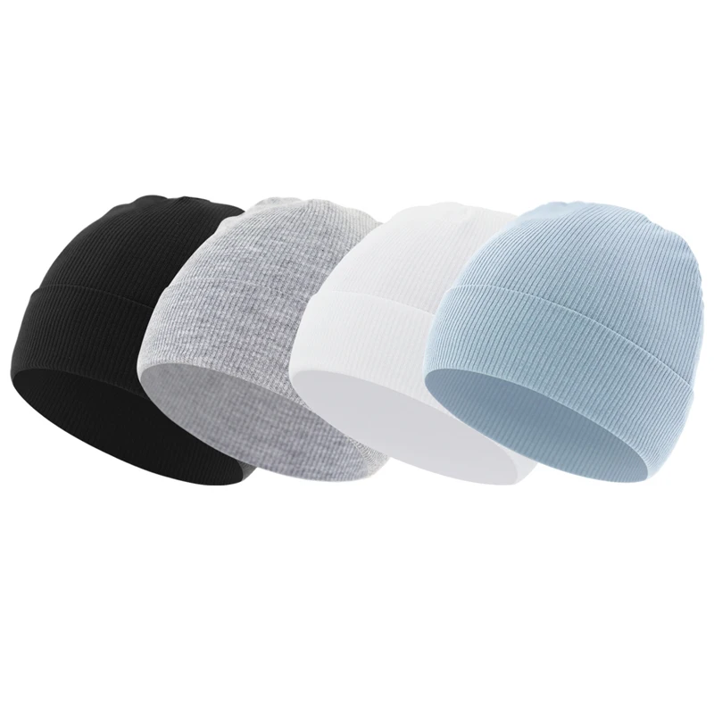 4Pcs Newborn Beanie Baby Hat for Girls Boys Cotton Knitted Infant Bonnet Toddler Cap Kids Accessories Newborn Gift 0-12M - Image 4