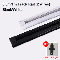 Led Track Light Rails 0.5M 1M Track Lamp Rails Straight/L Shape Connectors For Track Rail Spotlight Track Lighting 220V Aluminum