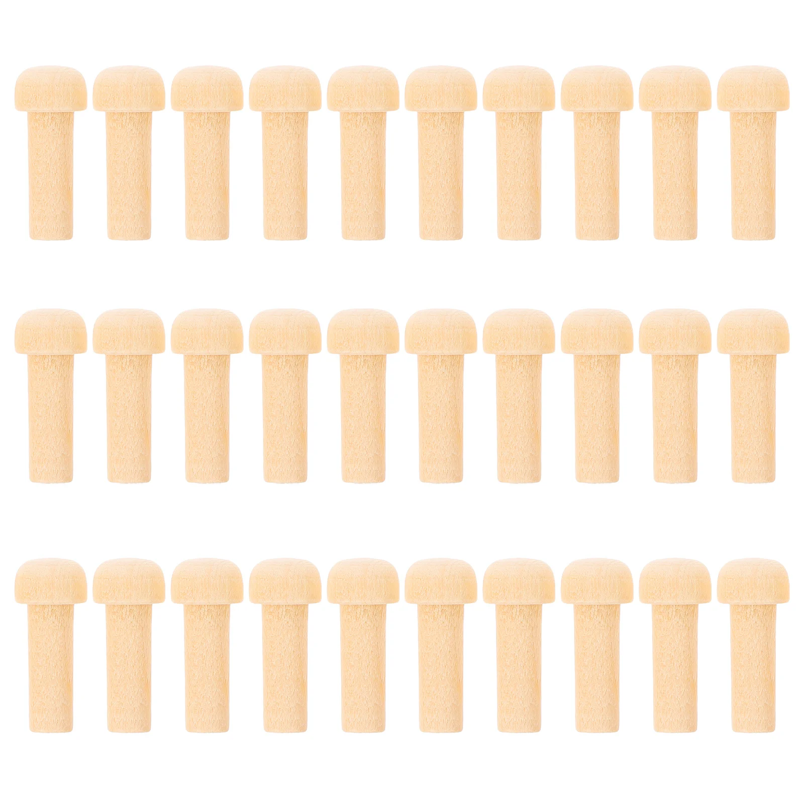50 szt. Drewniane Grzybki Kołki Niedokończone Gładka Powierzchnia Łatwe do Malowania DIY Materiały Rzemieślnicze Dekoracje Domu Projekty Stolarskie 0,79x0,31