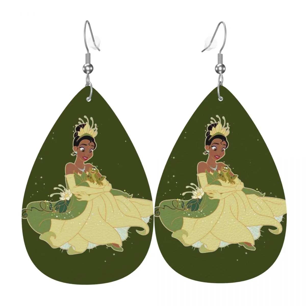 

Индивидуальные серьги-подвески «Принцесса Тиана» из кожи для женщин, модные серьги «Принцесса и лягушка» ко Дню святого Валентина