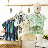 2PC Summer Baby Boys Clothes Set Children Boys Cartoon T-shirts + Shorts  Beach Outfits Kids Boys Tracksuits Vacation Suits